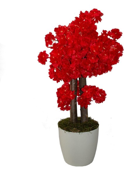 Yapay Bahar Dalı Ağacı Kırmızı 70 cm