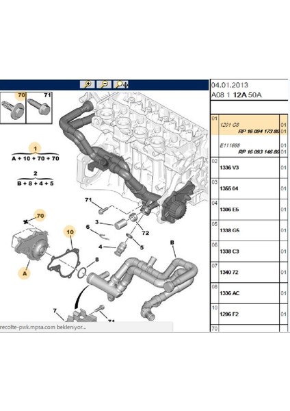 Devirdaim Su Pompası Peugeot P107 P206 P307 Citroen C1 C2 C3