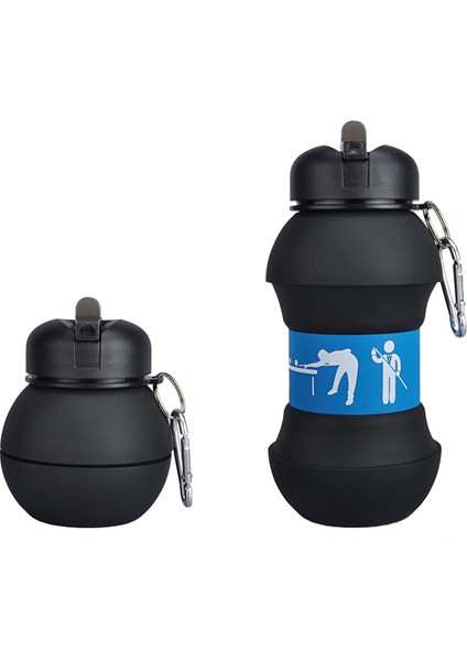 Çocuklar/öğrenciler/dış Mekan Sporları Için 550ML Katlanabilir Silikon Su Şişesi Bardağı (Bilardo Topu) (Yurt Dışından)