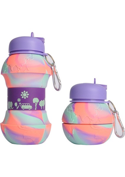 Çocuklar/öğrenciler/dış Mekan Sporları Için 550ML Katlanabilir Silikon Su Şişesi Bardağı (Kamuflaj) (Yurt Dışından)