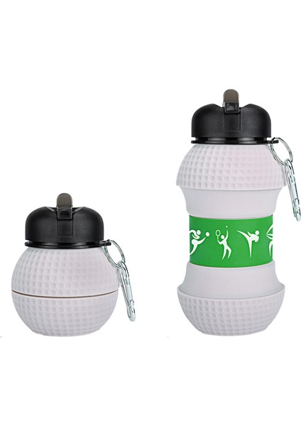 Çocuklar/öğrenciler/dış Mekan Sporları Için 550ML Katlanabilir Silikon Su Şişesi Bardağı (Golf Topu) (Yurt Dışından)