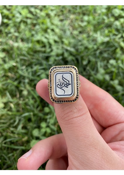 925 Ayar Gümüş Lazer Islemeli Elhamdülillah Yazılı Erkek Yüzük indirimleri