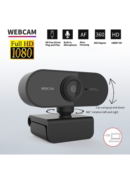 3C Store W I 1080P Full Hd Mikrofonlu U Fiş Pc Ilgiyr Mc Dizüü Müü Cnlı Yyın Görünülü Rm Çlışmı Mini (Yurt Dışından)