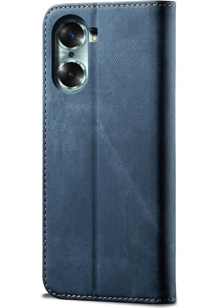 Honor 60 Için Kot Deri Flip Cüzdan Standlı Telefon Kılıfı - Mavi (Yurt Dışından) fırsatları