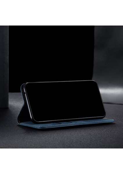 Xiaomi Redmi Note 11S Için Kot Deri Flip Cüzdan Standlı Telefon Kılıfı - Mavi (Yurt Dışından)