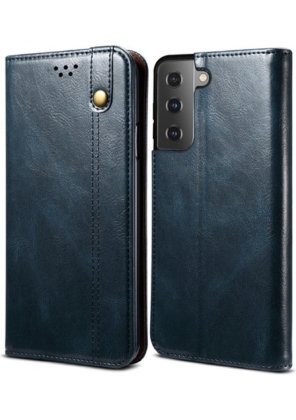 Samsung Galaxy S22 Plus 5g Için Pu Deri Manyetik Flip Cüzdan Standlı Telefon Kılıfı - Mavi (Yurt Dışından)