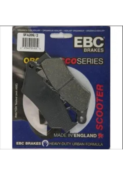 SFA209/2 Organik Scooter Fren Balatası