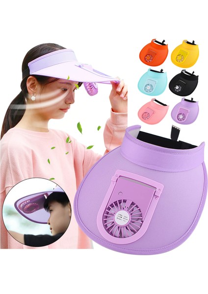 USB Fan Özellikli Şapka - Turuncu (Yurt Dışından)