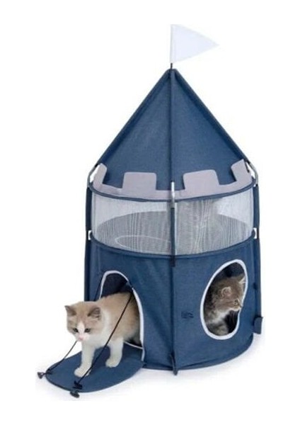 Vesper Kale Kedi Oyun Evi Mavi 48 x 85 cm
