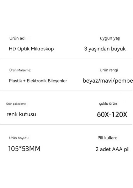 Çocuklar Için Portatif Mikroskop Oyuncak Dış Mekan Tabanlı El Tipi (Yurt Dışından)