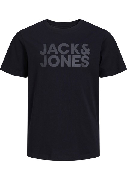 Jack & Jones Bisiklet Yaka Baskili Logolu Tisört - Çocuk