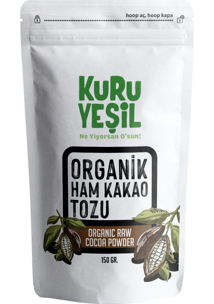 Kuru Yeşil Ham Kakao, Kakao Tozu, Naturel, 150gr