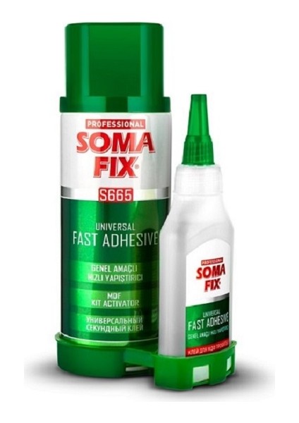 400 + 100 ml Şeffaf Süper Hızlı Yapıştırıcı Çift Komponentli Şok Mdf Kit