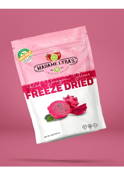 8'li Kutu * 16 GR Freeze Dried (Dondurularak Kurutulmuş) Ejder Meyvesi Dilimleri