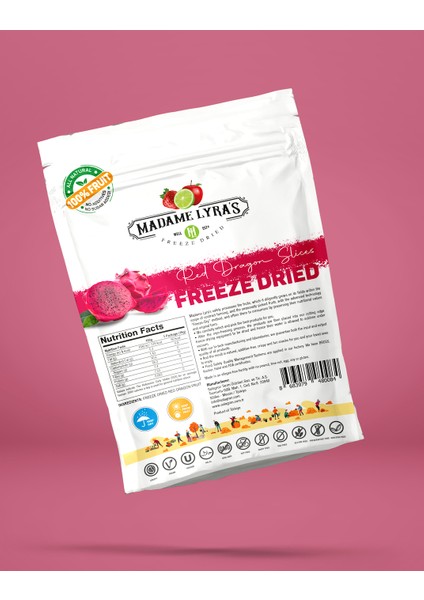 8'li Kutu * 16 GR Freeze Dried (Dondurularak Kurutulmuş) Ejder Meyvesi Dilimleri