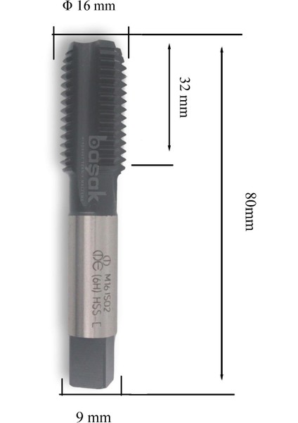 M16 Hss-E Inox Pilotlu El Kılavuz Takımı Dın 352