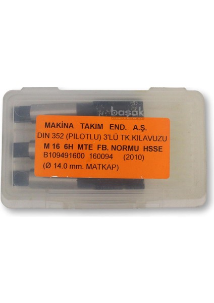 M16 Hss-E Inox Pilotlu El Kılavuz Takımı Dın 352