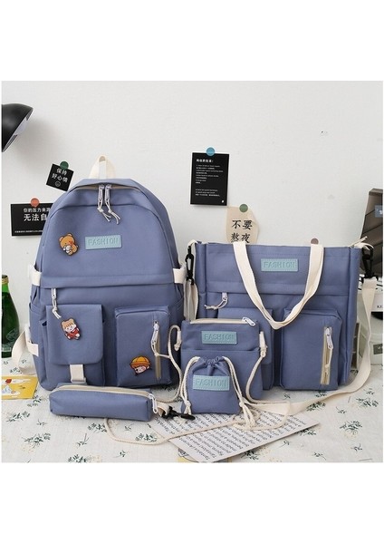 5 Parça Sırt Çantası Seti - Siyah (Yurt Dışından)