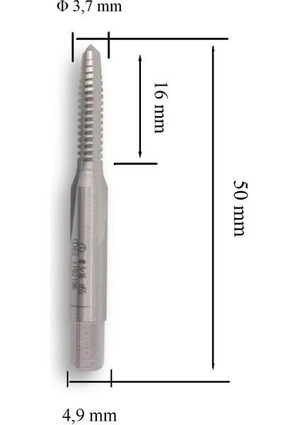 W 3/16 Normal Vidalı El Kılavuzu 3’lü Hss Dın 351