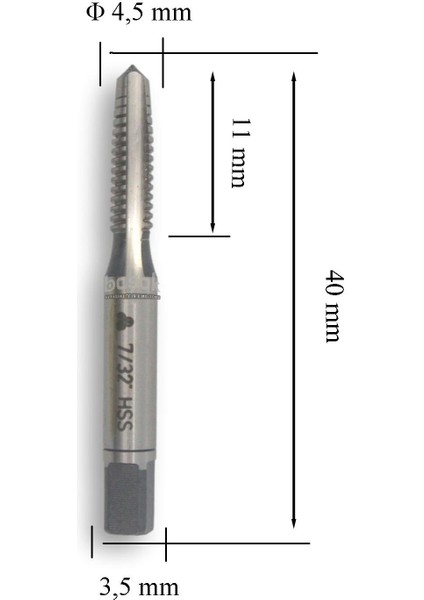 W 7/32 Normal Vidalı El Kılavuzu 3’lü Hss Dın 351