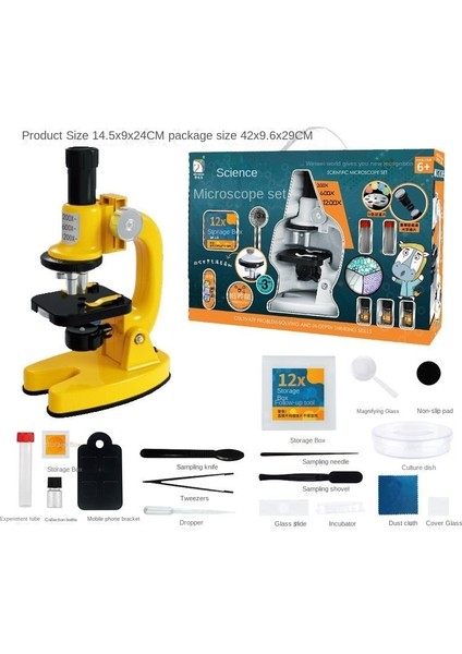 Çocuklar Hd 1200x Mikroskop Oyuncak Seti (Yurt Dışından)