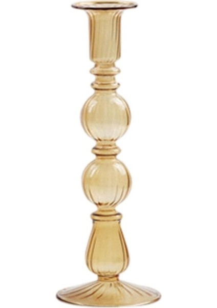 Cam Mumluk Standı Şamdan Dekor Yemek Noel 9x30 Cm Pembe (Yurt Dışından)