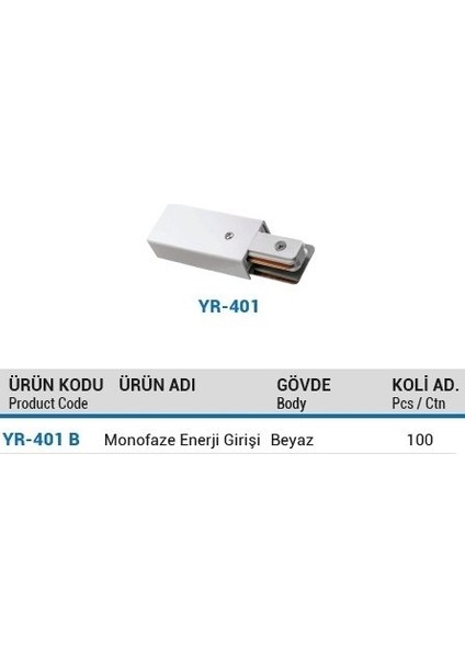 YR-401B Monofaze Ray Enerji Girişi Beyaz fiyatları