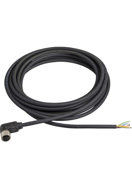 - ESC - M125PFR - 5M - PVC - M12 5 Pin 5 mt Açılı Pvc Sensör Kablosu