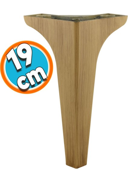 Mobilya Kanepe Sehpa Tv Ünitesi Koltuk Ayağı 19 cm Açık Kahverengi Baza Ayak