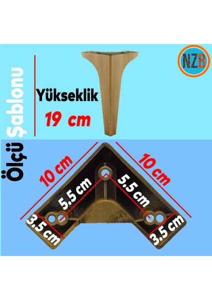 Mobilya Kanepe Sehpa Tv Ünitesi Koltuk Ayağı 19 cm Açık Kahverengi Baza Ayak fiyatları