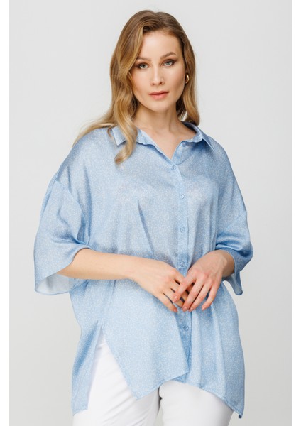 Kadın Oversize Midi Gömlek - Minimalist Günlük Stil