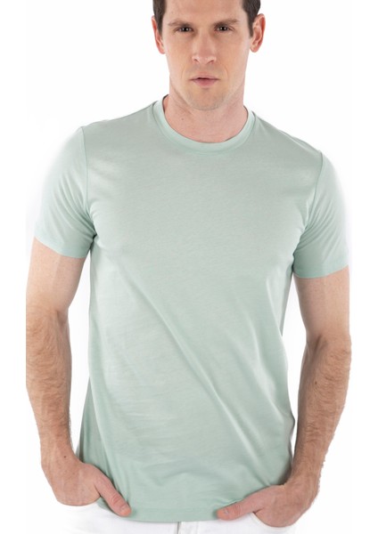 Bisiklet Yaka %100 Pamuk Erkek T-Shirt