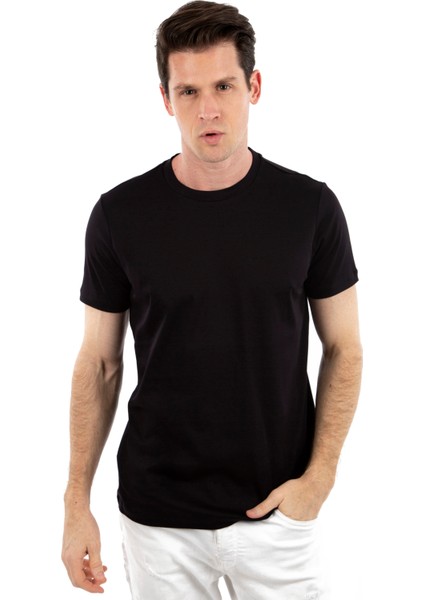 Bisiklet Yaka %100 Pamuk Erkek T-Shirt