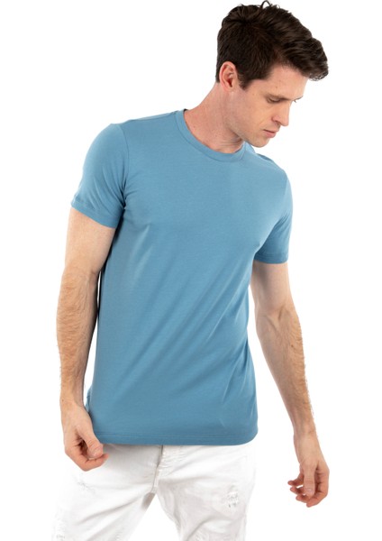 Bisiklet Yaka %100 Pamuk Erkek T-Shirt fiyatları