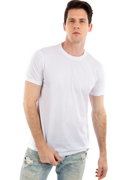 Bisiklet Yaka %100 Pamuk Erkek T-Shirt