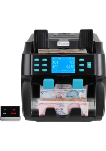 GB9000 Pro Mix Çift Katlı Karışık Para Sayma Makinesi ve Sahte Yakalama - Printer - Müşteri Ekranı