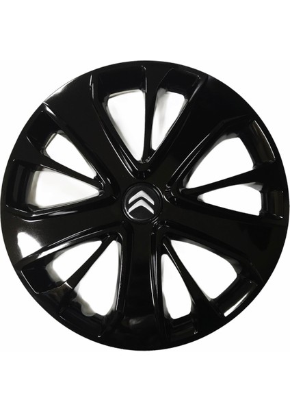 Citroen C1 Uyumlu 15 Inç Piano Black Siyah Jant Kapağı 4 Adet