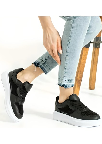 Siyah Beyaz Günlük Spor Ayakkabı Sneaker