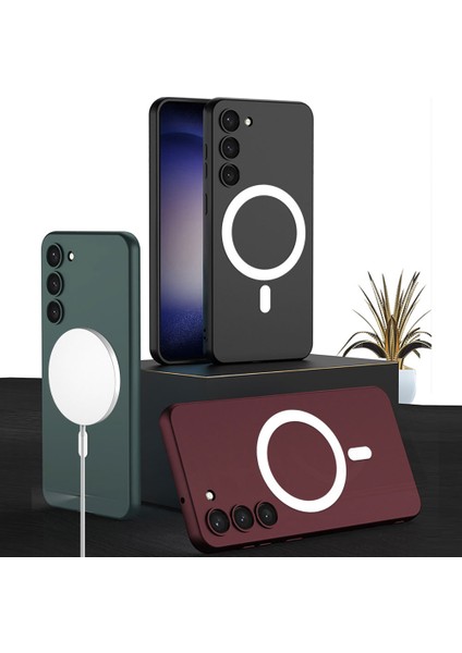 Samsung Galaxy S23 Plus Kılıf Wireless Şarj Özellikli Kıpta Magsafe Silikon Kapak modelleri