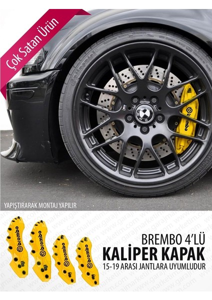 Renault Clio Uyumlu Sarı Kaliper Kapağı 4'lü Yağ Hortumlu
