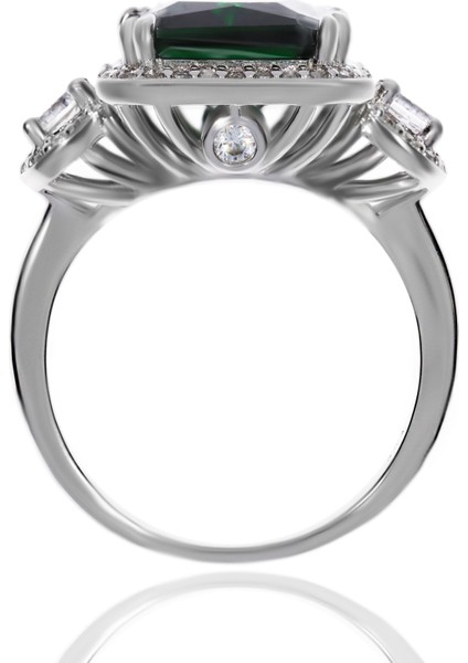 Kadın Zümrüt Renk Gösterişli Yüzük modelleri