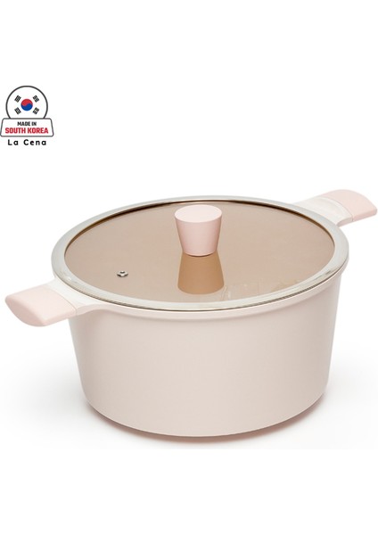 La Cena Pembe 8 Parça Seramik Kaplama Set