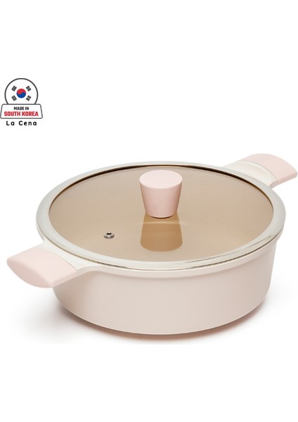 La Cena Pembe 8 Parça Seramik Kaplama Set