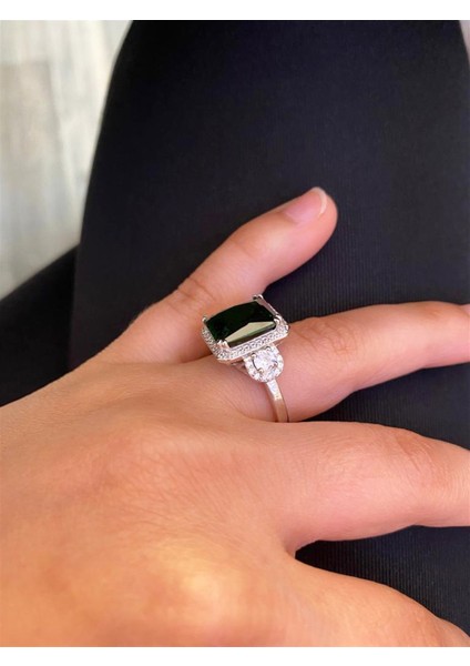 Kadın Zümrüt Renk Gösterişli Yüzük indirimleri