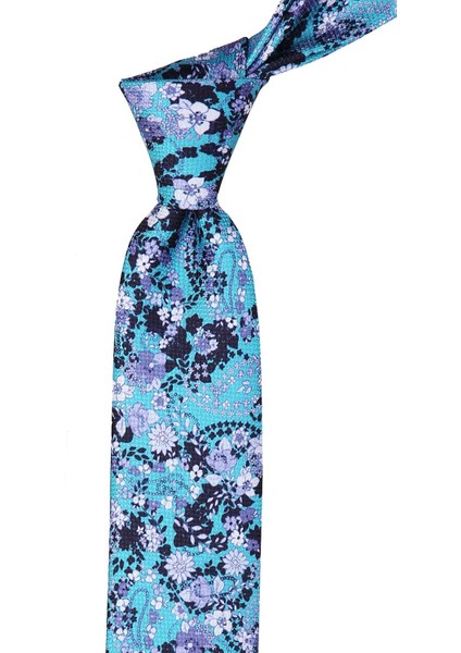 Yeşil Çiçek Desen Slim Kravat SK6615