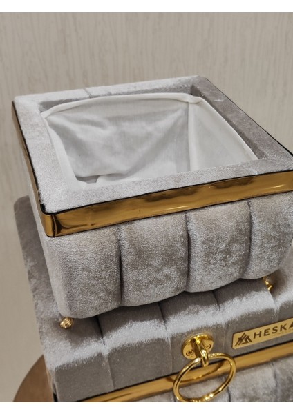 2 Parça Gri Renk Kare Tip Deterjanlık ve Havluluk fiyatları