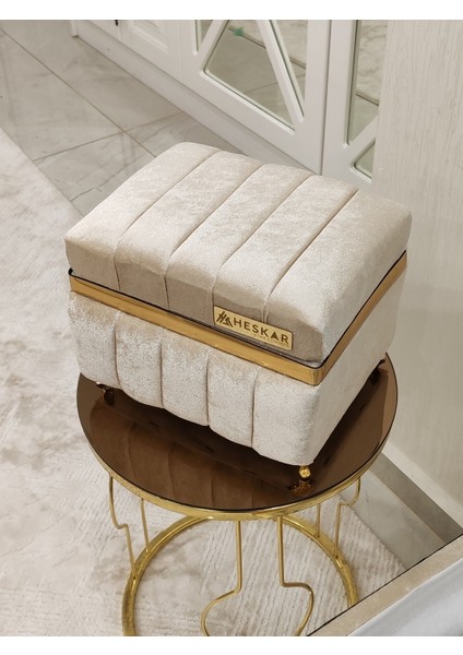 Sütlü Kahve Renk Altın Şeritli Modern 2 Li Gelin Çeyiz Sandığı fiyatları