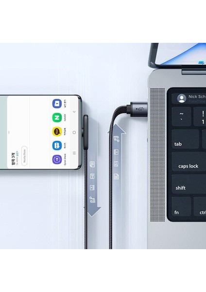CA-3340 Type-C 100W 90° Açılı Hızlı Şarj & Data Kablosu 6A 1.2m