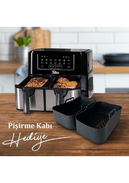 Duo V2 Dokunmatik Ekran 9lt Çift Hazneli Airfryer Yağsız Fritöz