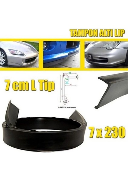 Renault Laguna Uyumlu Düz Ez Lip Ön Tampon Altı Ek Siyah Lip